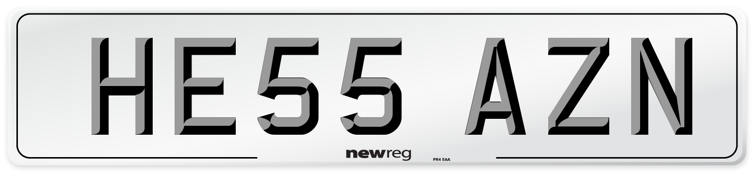 HE55 AZN Number Plate from New Reg
